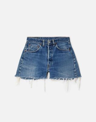 60s Painted Big E Selvedge Levi's 501 Cut Off Short -#11