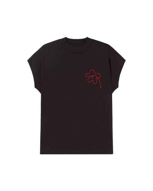 Hand embroidered flower Volta t-shirt