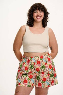 Jessie - Cotton & Linen Shorts in Totally Tropical Print