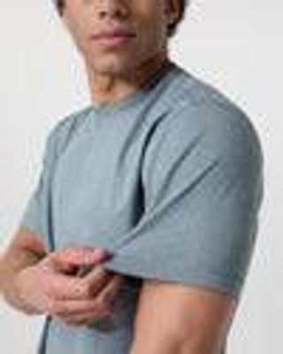 Short Sleeve Ponto Tee - Relaxed Fit – Dusty Blue Heather – Tops – Vuori