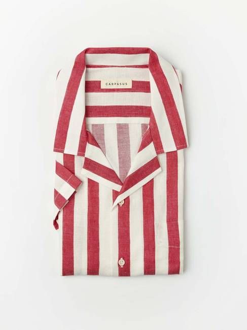 Linen Shirt Short Orto Red