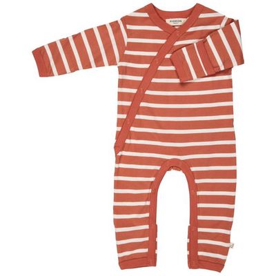 Kimono Romper (Breton Stripe) - Orange