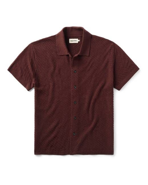 The Arlo Sweater Polo in Burgundy Texture Knit