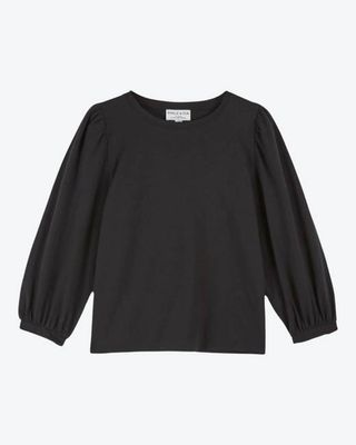 Emile & Ida Black Puff Sleeve T-Shirt