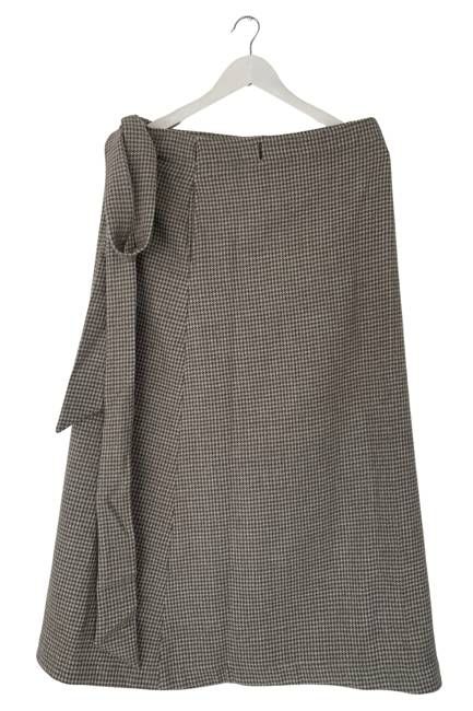 NEW! Wool Wrap Skirt Cocoon Maxi Grey Neutral