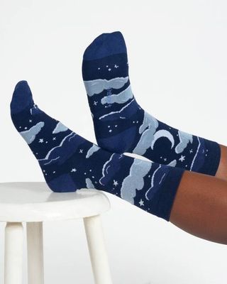 Cloudy Night Bamboo Socks - Blue Multi