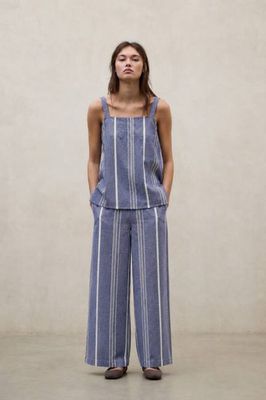 MOSSI STRIPED TROUSERS BLUE