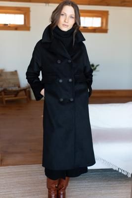 Thomas Midi Coat - Black Wool Cashmere