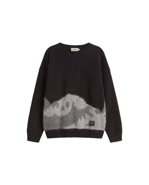 Thinking Mu Grey Textured Knit Wool Bolita Sweater