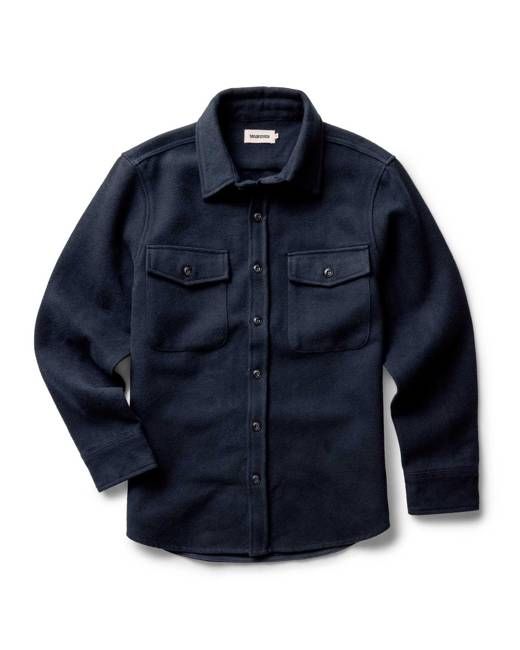 The Maritime Shirt Jacket in Dark Navy Moleskin Twill