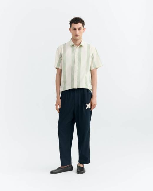 Fish Marcelo hand-embroidered loose pants