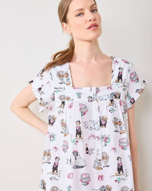 Fur Ever Yours - Pintuck Nightgown - Cloud