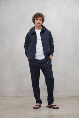 MARINEBLAUES SWEATSHIRT MIT STREIFENMUSTER