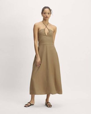 The Linen Halter-Neck Dress | Tiger's Eye