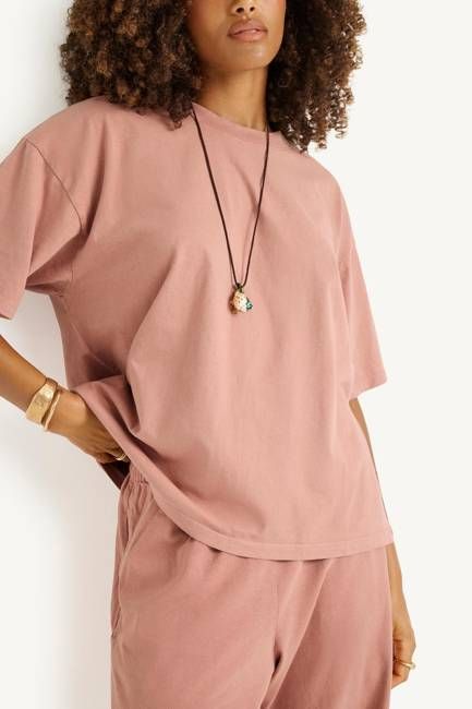 Coast Oversized Boyfriend Tee - Desert Rose Cotton Jersey