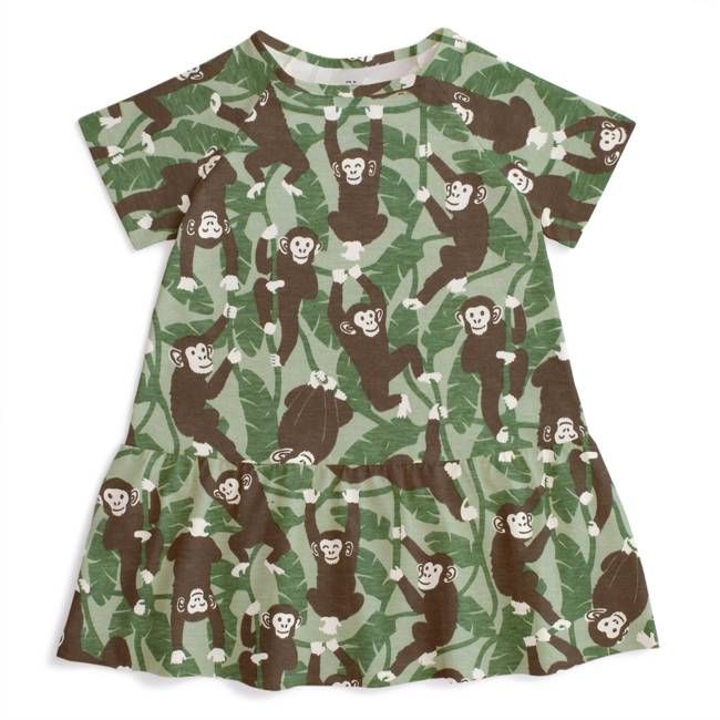 Milwaukee Dress - Chimpanzees Green