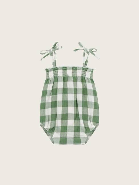 Dill Gingham Spaghetti Bodysuit