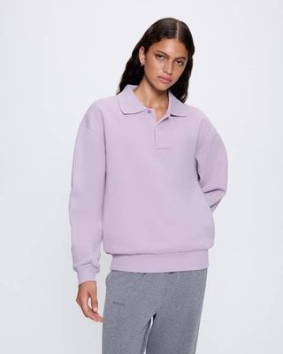 Archive Womens DNA Heavyweight Polo Sweatshirt—raisin purple