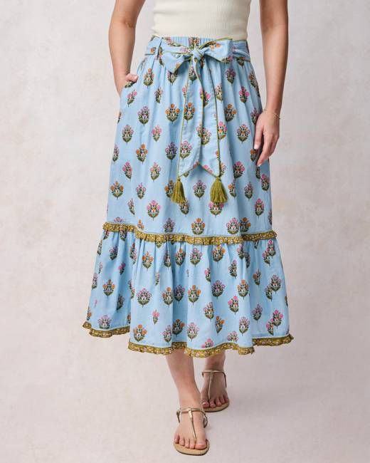 Wildflower Walks - Emmie Skirt - Soft Blue
