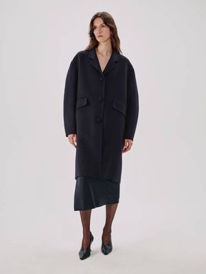 Cocoon Coat Long | Black