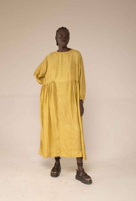 Balloon dress - chartreuse