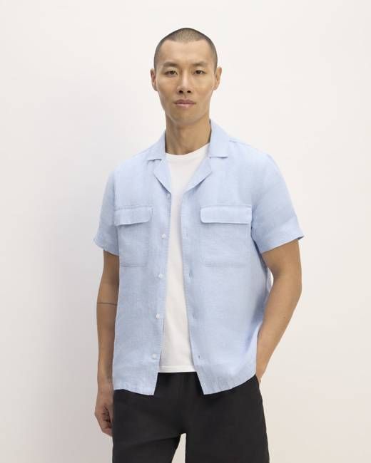 The Resort Shirt in Linen | Light Blue