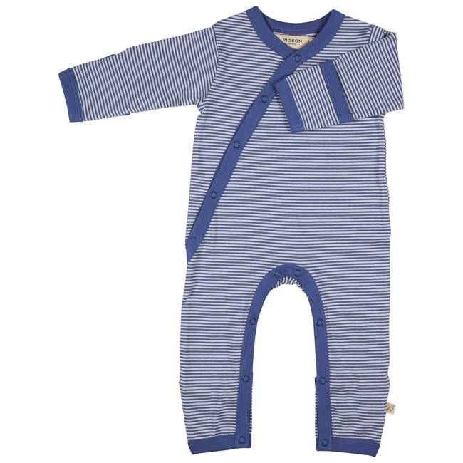 Kimono Romper (Fine Stripe) - Indigo