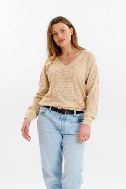 PIA Organic Cotton Pointelle Jumper - Cream