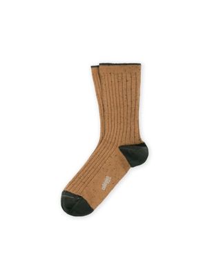 Women's Ribbed Nepp-Yarn Crew Socks - caramel