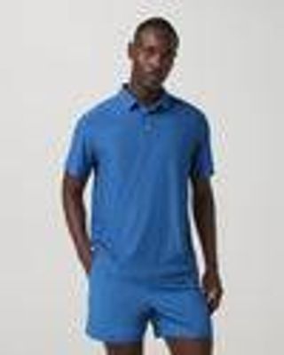 Strato Tech Polo – Men's Court Blue Heather Polo Shirt – Tops – Vuori