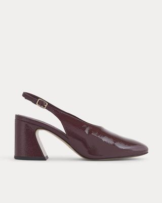 Curved Slingback Heel | Burgundy