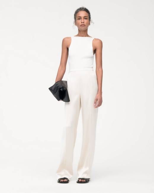 Pintuck Trouser | Cream