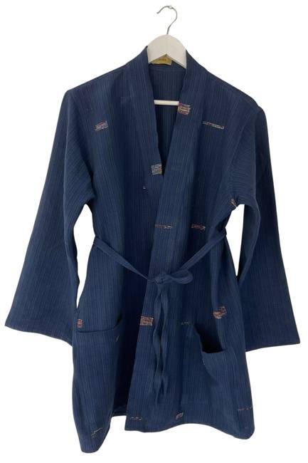 NEW! Belted Cotton Overlay Jamdani Indigo