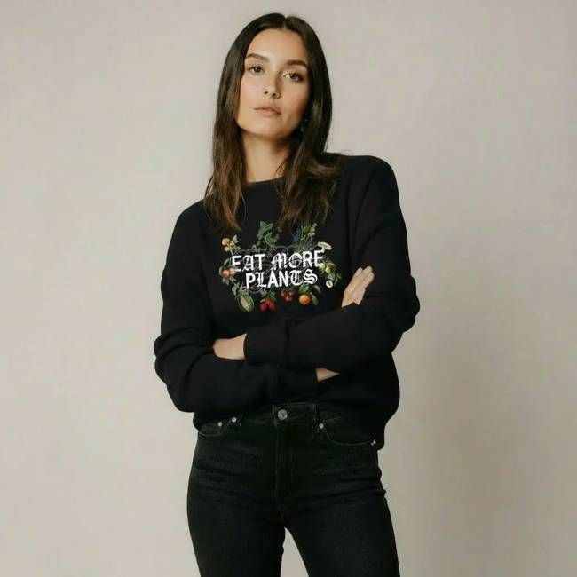 Eat More Plants Sweater - Black