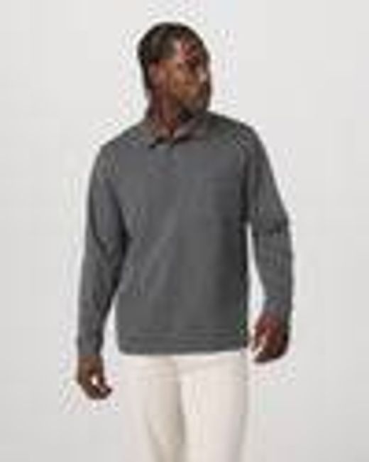 Men's Long Sleeve Coronado Rugby | Charcoal Heather | Vuori