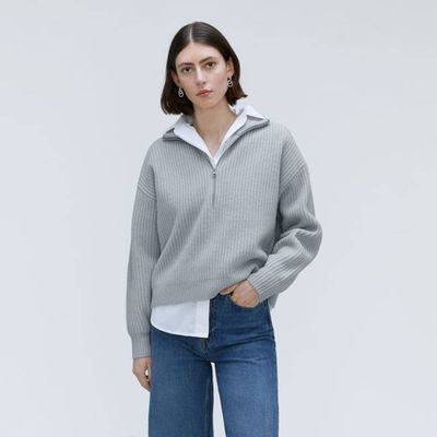 The Half-Zip Sweater in Luxe Merino | Sky