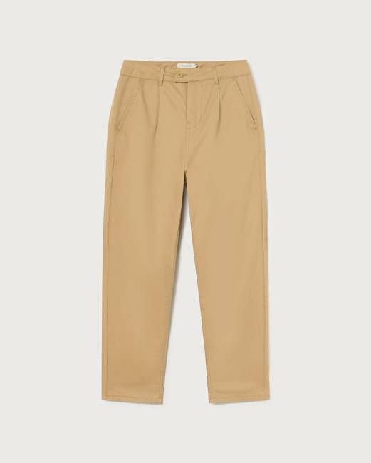 Beige relaxed pleat Wotan pants