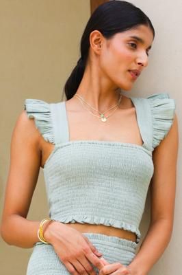 Bryony Cheesecloth Top | Light Khaki