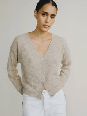 Perla Cardi, Sheer Alpaca Blend, Oatmeal