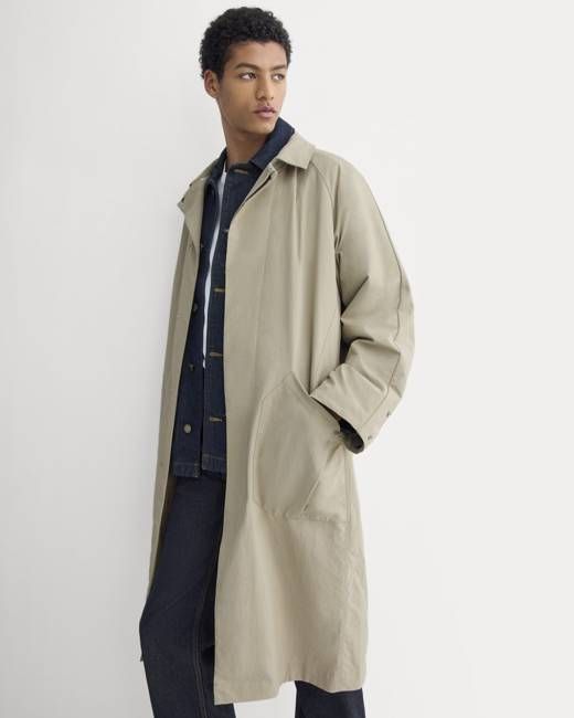 Re:Cycled Nylon Mac Coat | Trench Coat Khaki