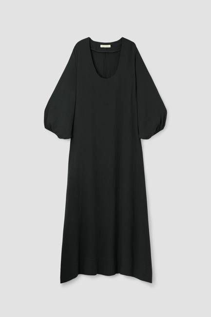 Henrietta Organic Cotton Cheesecloth Dress in Black