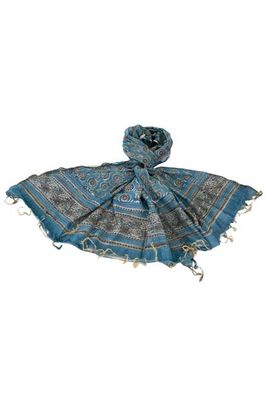 Chanderi Silk Cotton Blockprint Stole No. 31 Jodhpur Edit