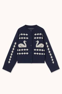 Tiny Big Sister Swans Cardigan