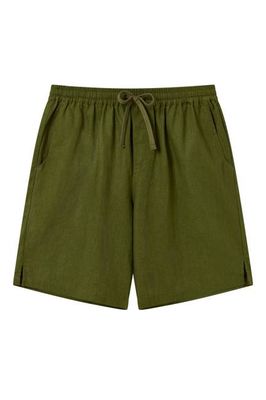 JERRY - Linen/oc short- Khaki