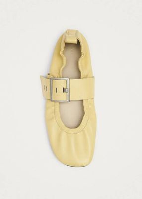 Sarea Vanilla Leather Ballet Flats