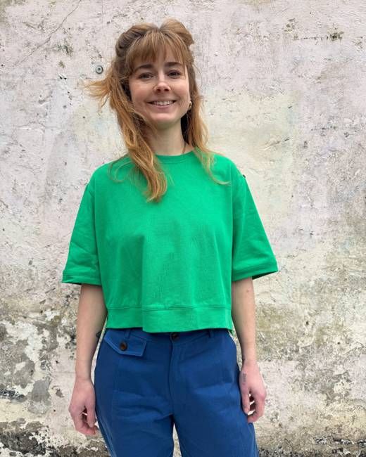 Lowie Green Jersey Mix Top