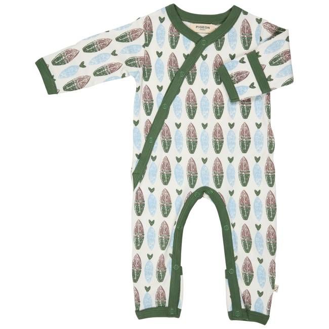 Kimono Romper - Surfboards, Green