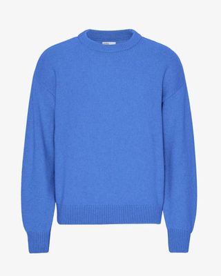 Oversized Merino Wool Crew - Pacific Blue