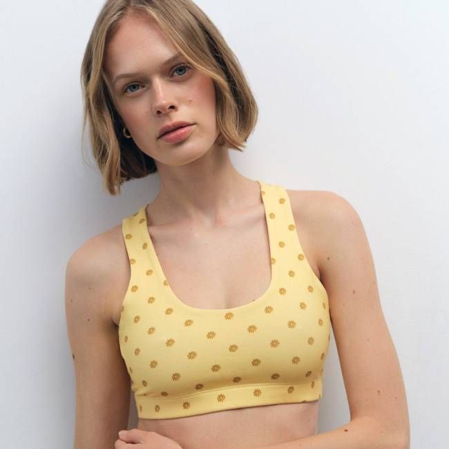 Organic Stretch Printed Sports Bra