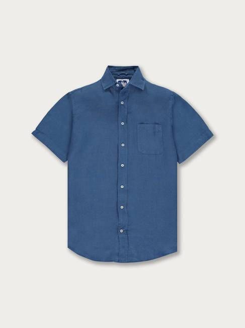 Men's Chambray Manjack Linen Shirt